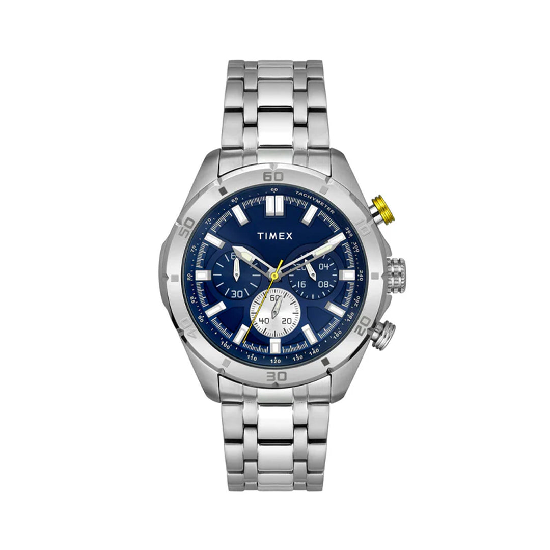 Timex E Class Men's Blue Dial Round Case Chronograph Function Watch -TWEG20302