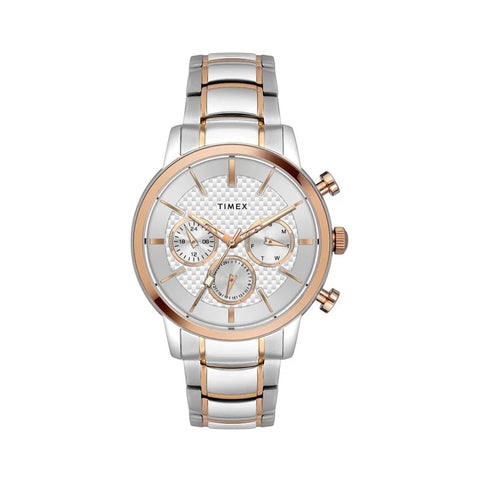 Timex E Class Men's Silver Dial Round Case Multifunction Function Watch -TWEG20202