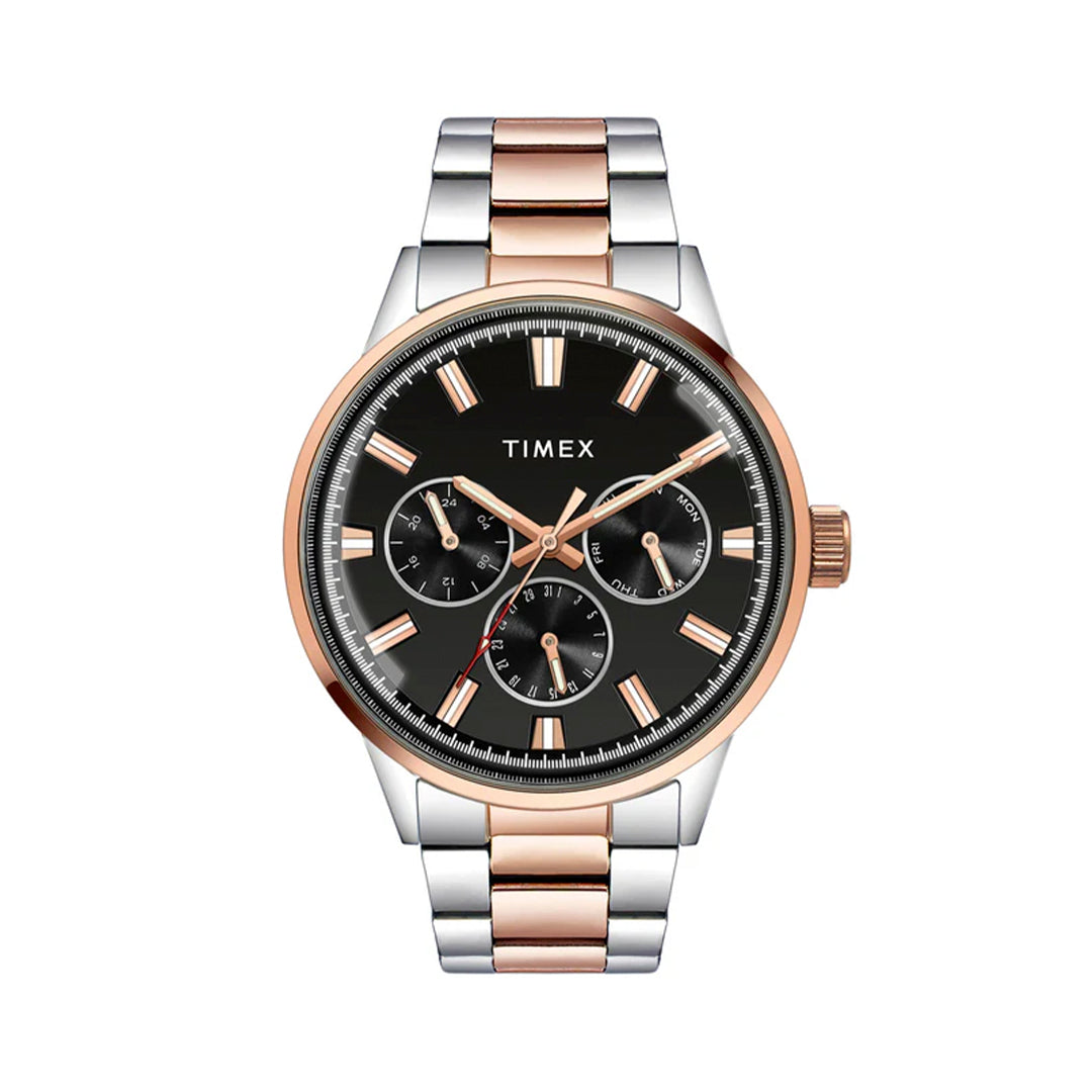 Timex Fashion Men's Black Dial Round Case Multifunction Function Watch -TWEG19910