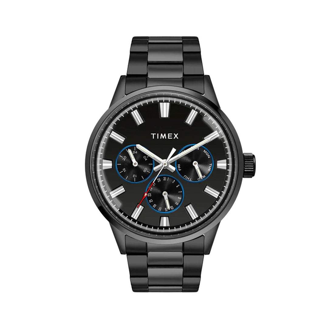 Timex Fashion Men's Black Dial Round Case Multifunction Function Watch -TWEG19911