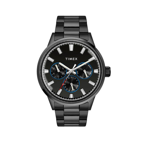 Timex Fashion Men's Black Dial Round Case Multifunction Function Watch -TWEG19911