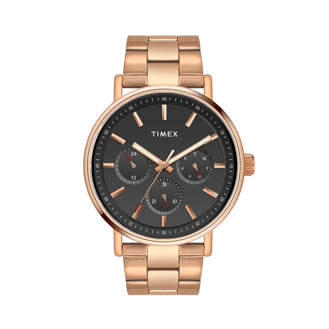 Timex Fashion Men's Black Dial Round Case Multifunction Function Watch -TWEG20018