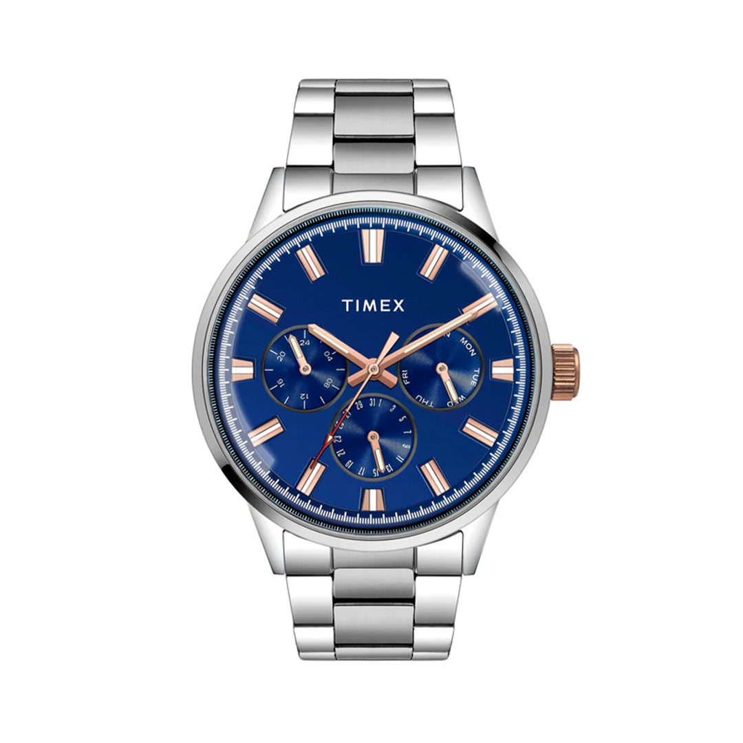 Timex Fashion Men's Blue Dial Round Case Multifunction Function Watch -TWEG19909