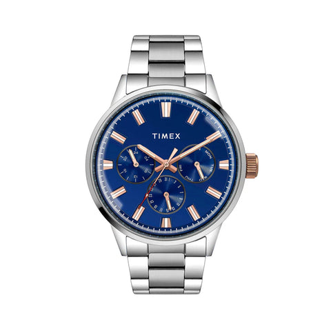 Timex Fashion Men's Blue Dial Round Case Multifunction Function Watch -TWEG19909