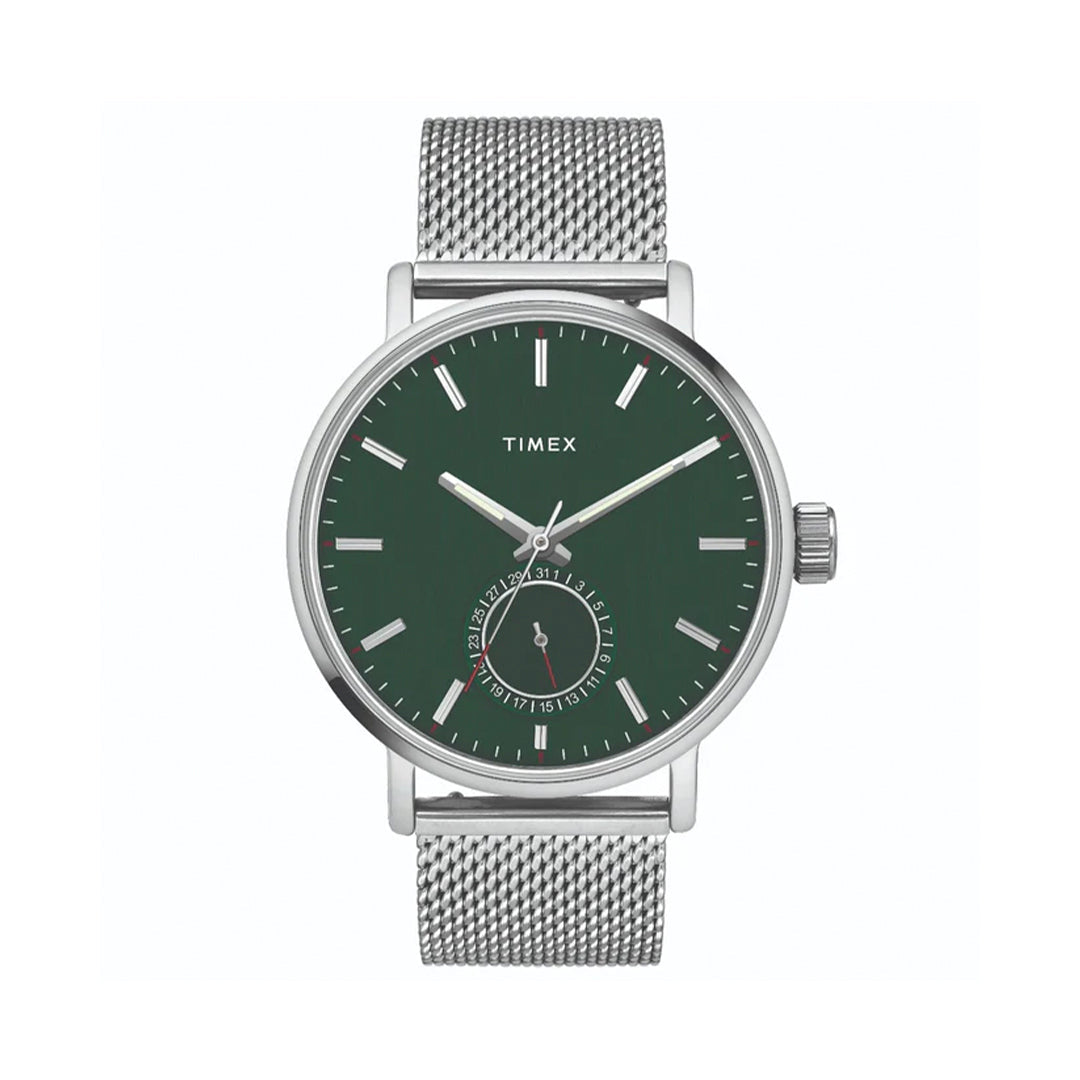 Timex Fashion Men's Green Dial Round Case Date Function Watch -TWEG20001