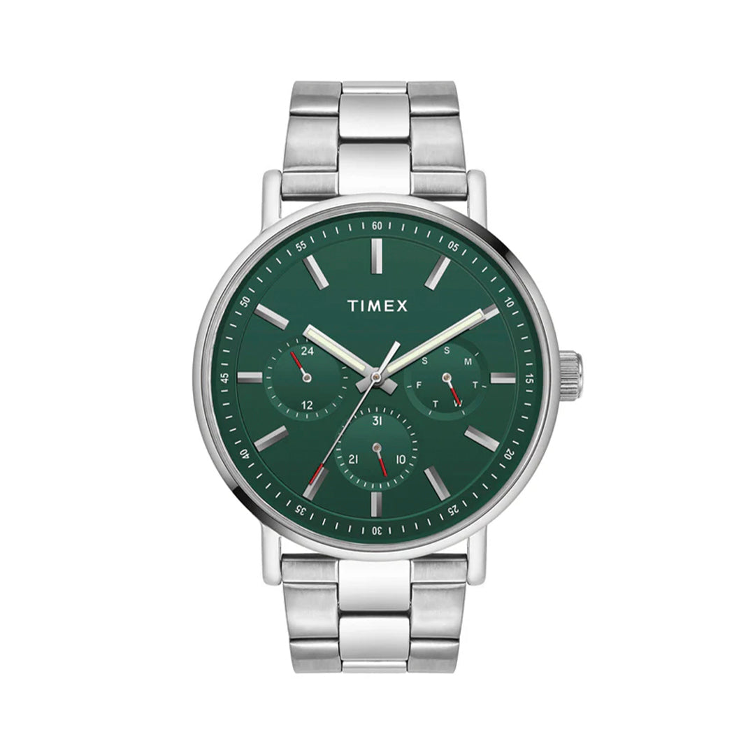 Timex Fashion Men's Green Dial Round Case Multifunction Function Watch -TWEG20017