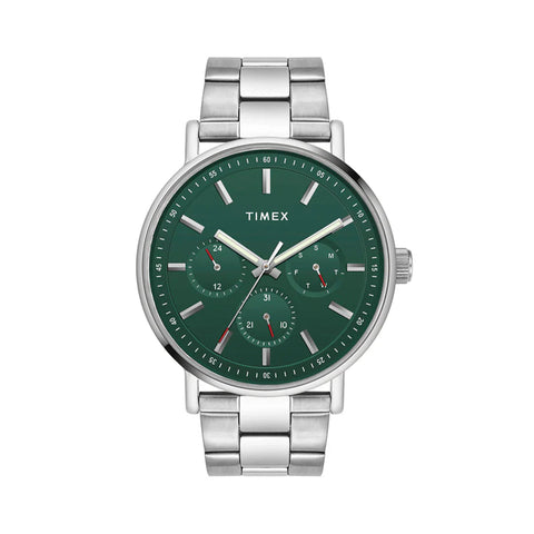 Timex Fashion Men's Green Dial Round Case Multifunction Function Watch -TWEG20017