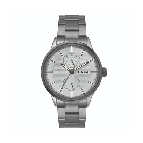 Timex Fashion Men's Grey Dial Round Case Multifunction Function Watch -TWEG19904
