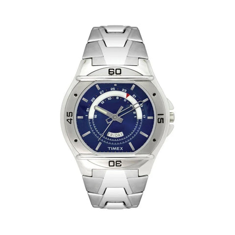Timex Fashion Men's Quartz Analog Blue Dial Round Case Day Date Function Watch -TW000EL08