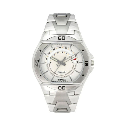 Timex Fashion Men's Quartz Analog Silver Dial Round Case Day Date Function Watch -TW000EL06