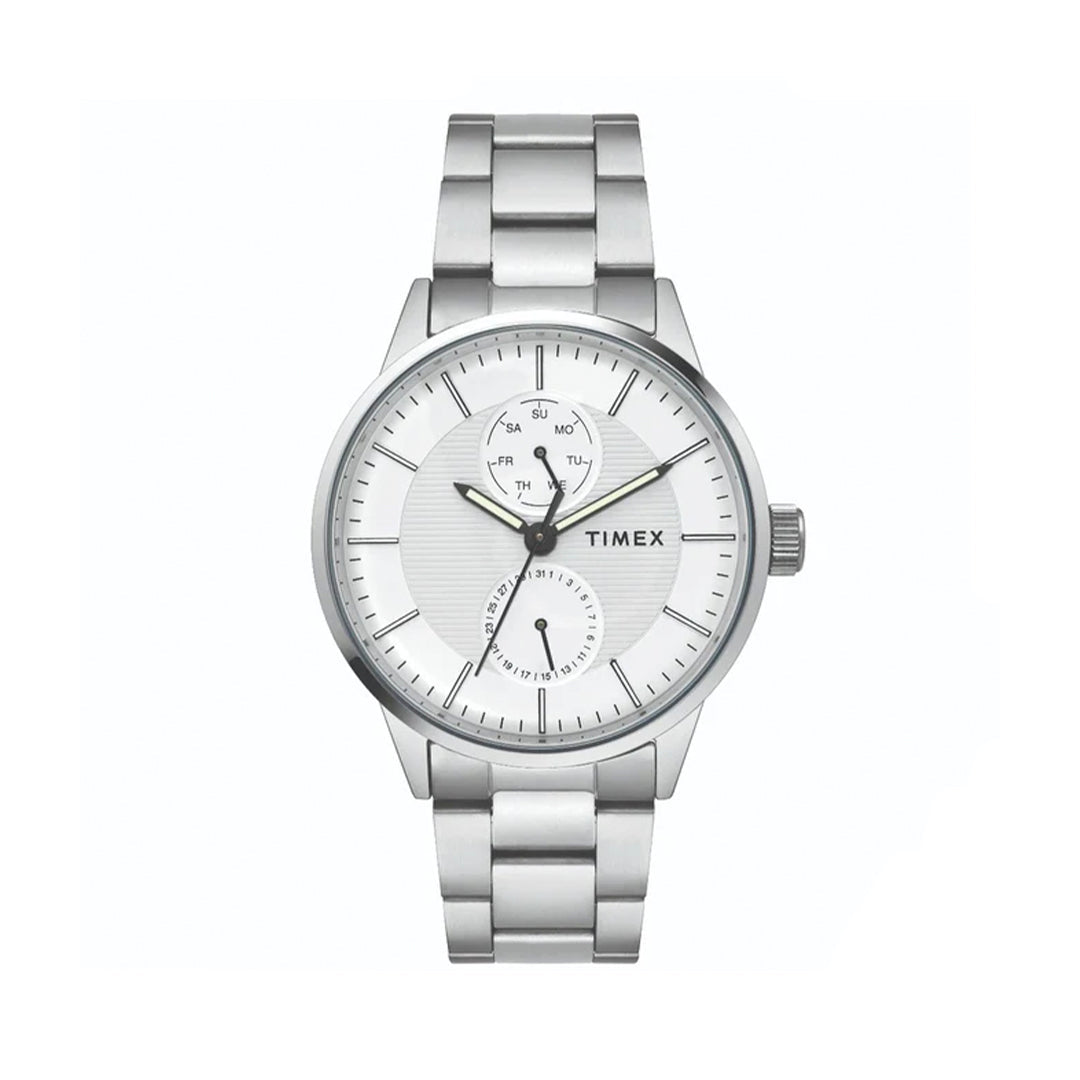 Timex Fashion Men's Silver Dial Round Case Multifunction Function Watch -TWEG19900