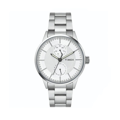 Timex Fashion Men's Silver Dial Round Case Multifunction Function Watch -TWEG19900