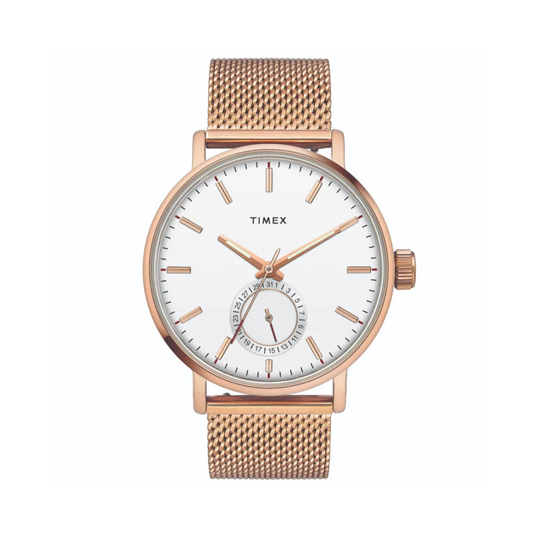 Timex Fashion Men's White Dial Round Case Date Function Watch -TWEG20002