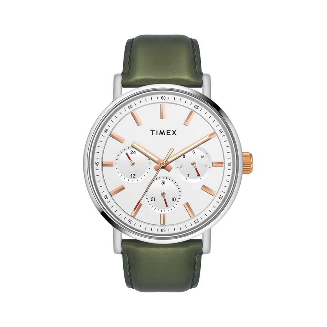 Timex Fashion Men's White Dial Round Case Multifunction Function Watch -TWEG20015
