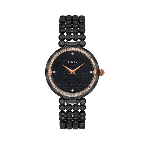 Timex Fria Women Black Round Analog Watch - TWEL13909