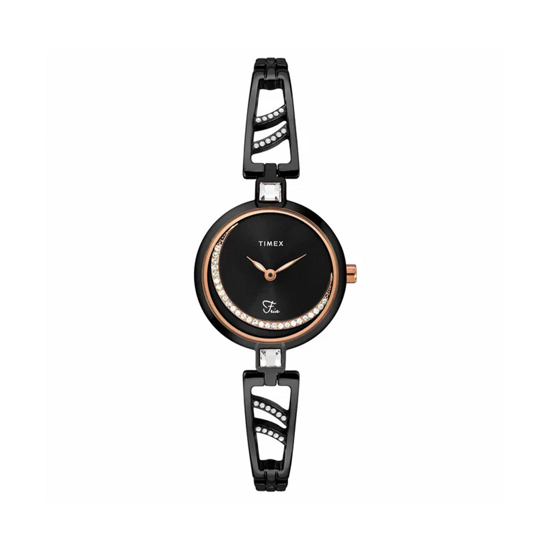 Timex Fria Women Black Round Analog Watch - TWEL15205