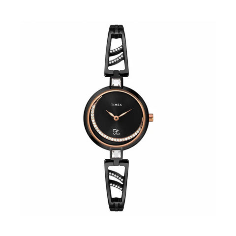 Timex Fria Women Black Round Analog Watch - TWEL15205