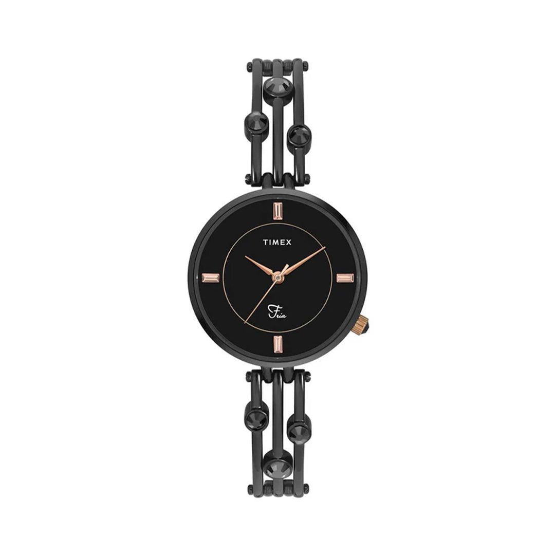 Timex Fria Women Black Round Analog Watch - TWEL16003