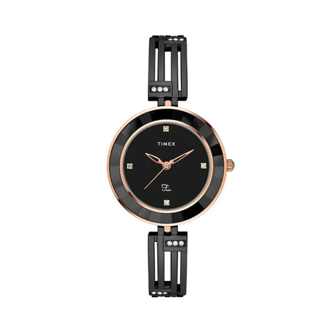 Timex Fria Women Black Round Analog Watch - TWEL16201
