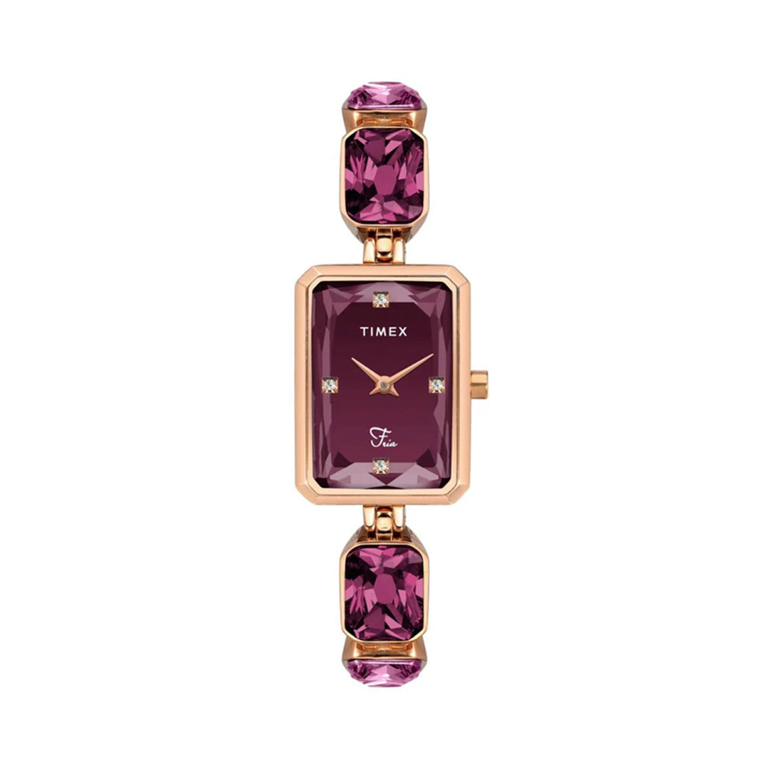 Timex Fria Women Burgundy Rectangular Analog Watch - TWEL16903