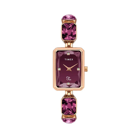 Timex Fria Women Burgundy Rectangular Analog Watch - TWEL16903