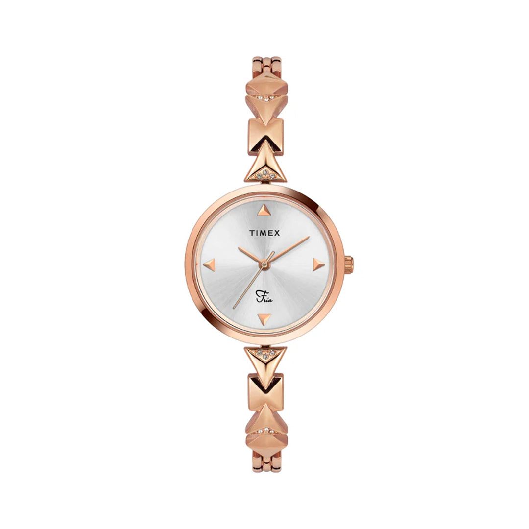 Timex Fria Women Silver Round Analog Watch - TWEL18302