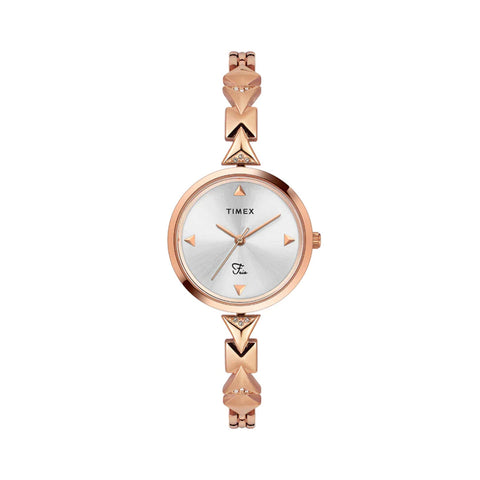 Timex Fria Women Silver Round Analog Watch - TWEL18302