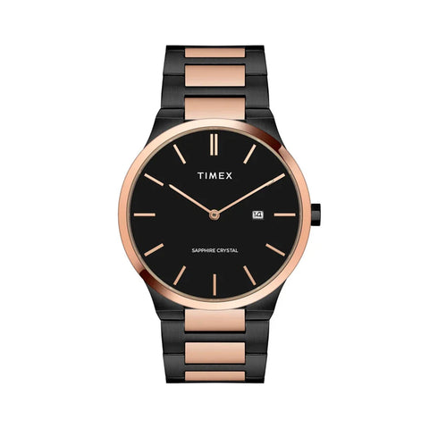 Timex Men Analog Black Round Stainless Steel Dial Watch- TWEG23601