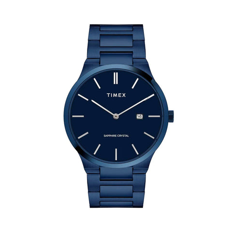 Timex Men Analog Blue Round Stainless Steel Dial Watch- TWEG23602