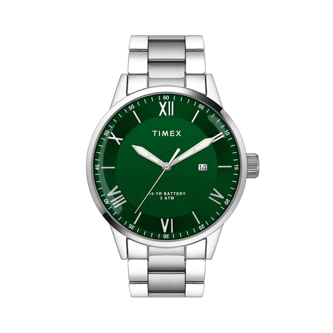 Timex Men Analog Green Round Brass Dial Watch- TWEG19918