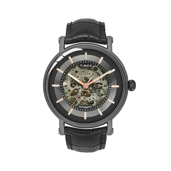 Timex Men Automatic Black Round Stainless Steel Dial Watch TWEG16720 TheKronoswatch