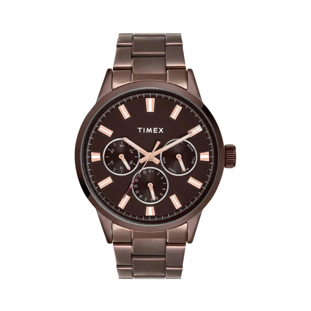 Timex Men Brown Round Multifunction Dial Watch- TWEG19929