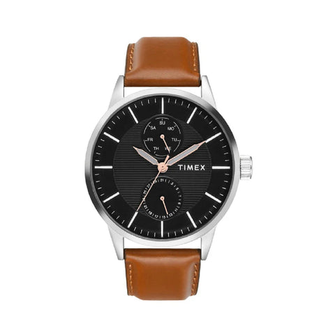 Timex Men Multifunction Black Round Brass Dial Watch- TWEG19913