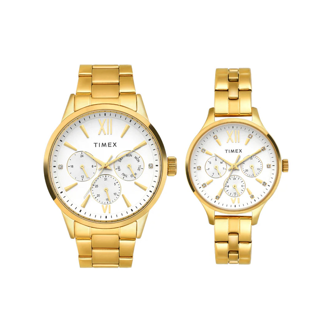 Timex TW00PR303 Pairs Silver Round Multifunction Dial Watch