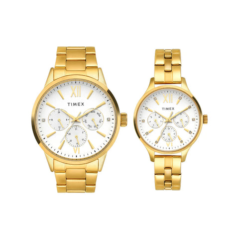 Timex TW00PR303 Pairs Silver Round Multifunction Dial Watch