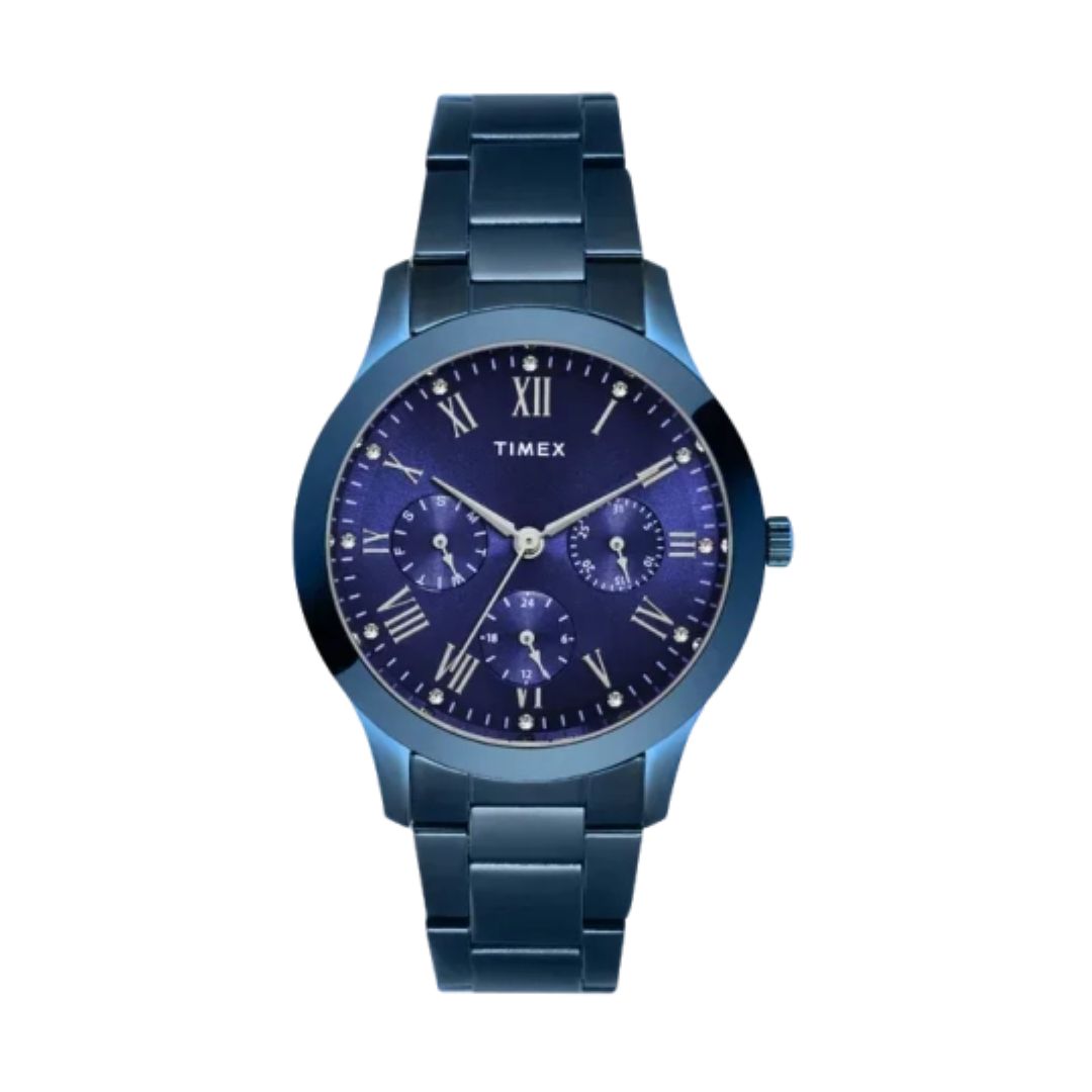 Timex TW000Q819 Women Blue Round Multifunction Dial Watch