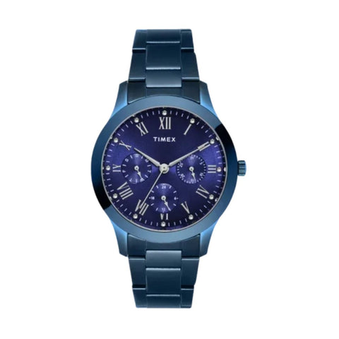 Timex TW000Q819 Women Blue Round Multifunction Dial Watch