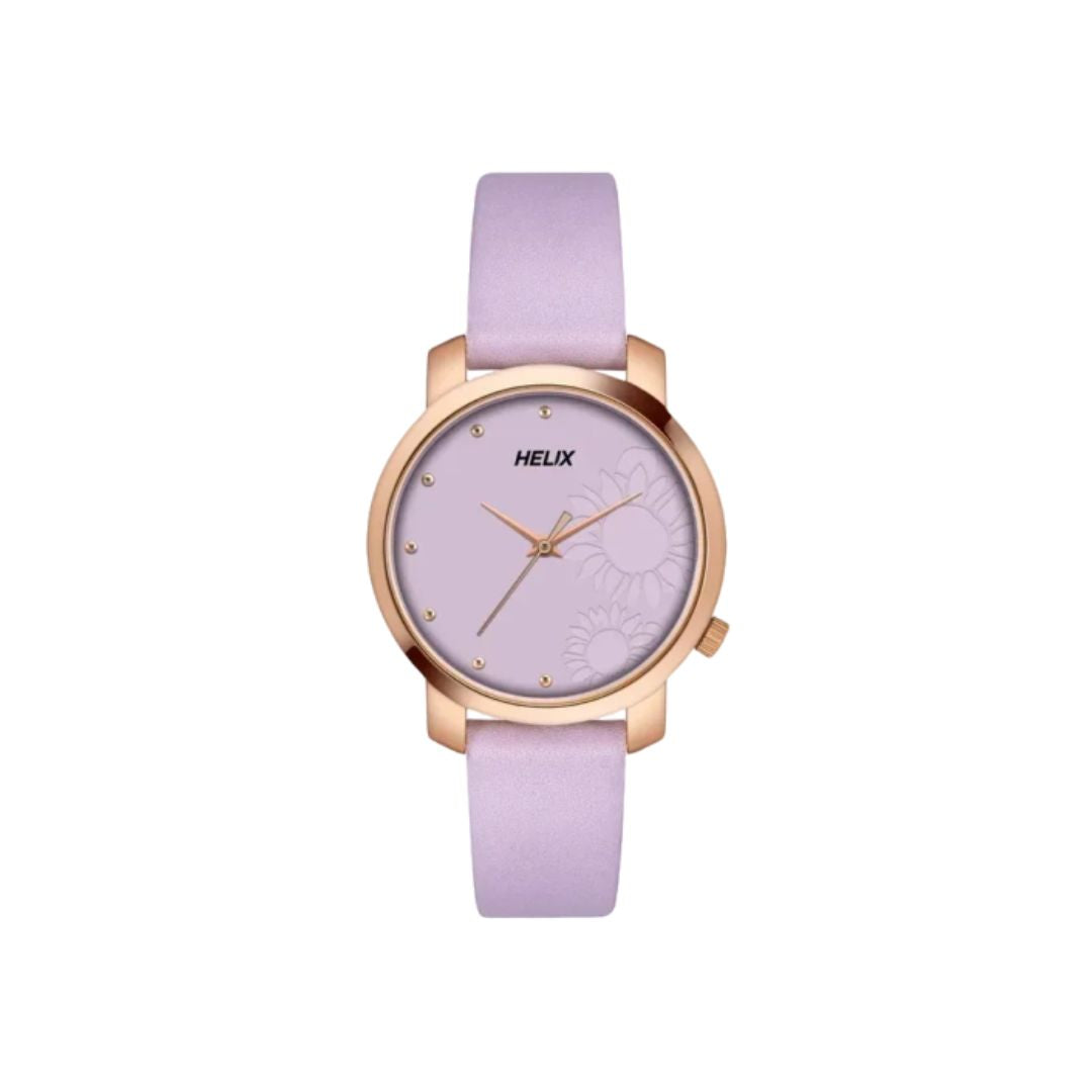 Timex TW032HL44 Lavender Round Analog Leather Watch Women
