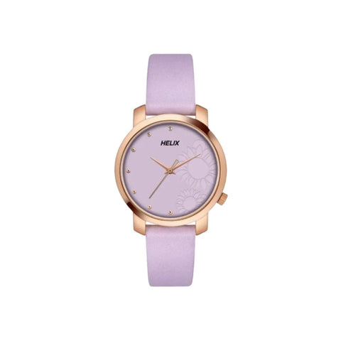 Timex TW032HL44 Lavender Round Analog Leather Watch Women