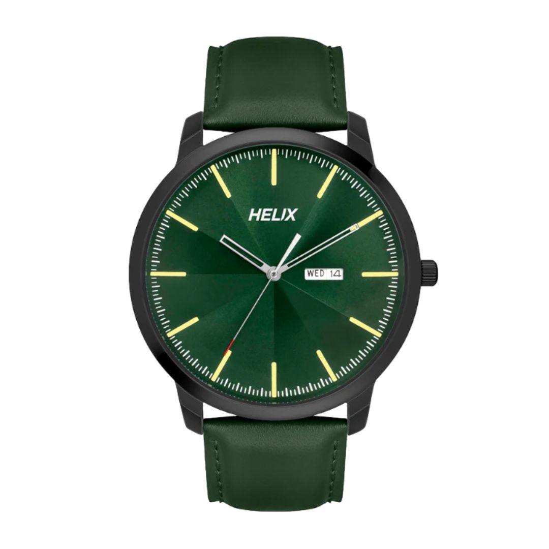 Timex TW039HG16 Green Round Analog Leather Watch Men