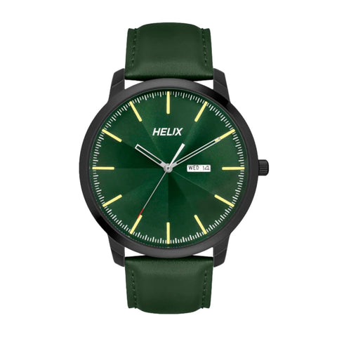 Timex TW039HG16 Green Round Analog Leather Watch Men