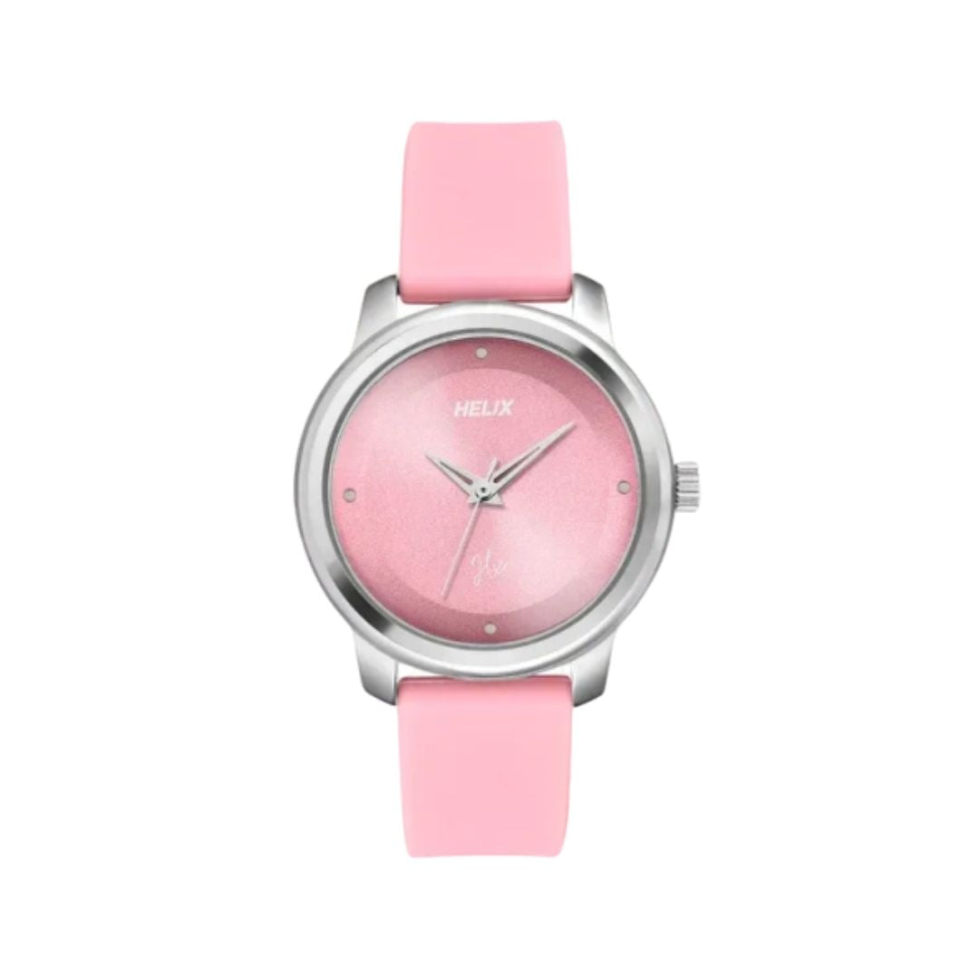 Timex TW048HL14 Helix Pink Round Analog Silicone Watch Women TheKronoswatch