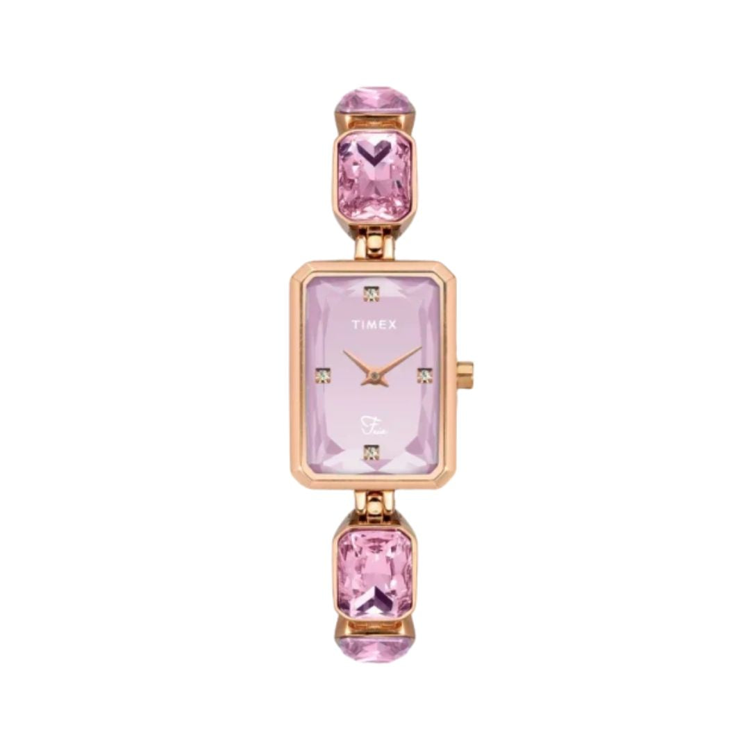 Timex TWEL16906 Fria Women Pink Rectangular Analog Watch