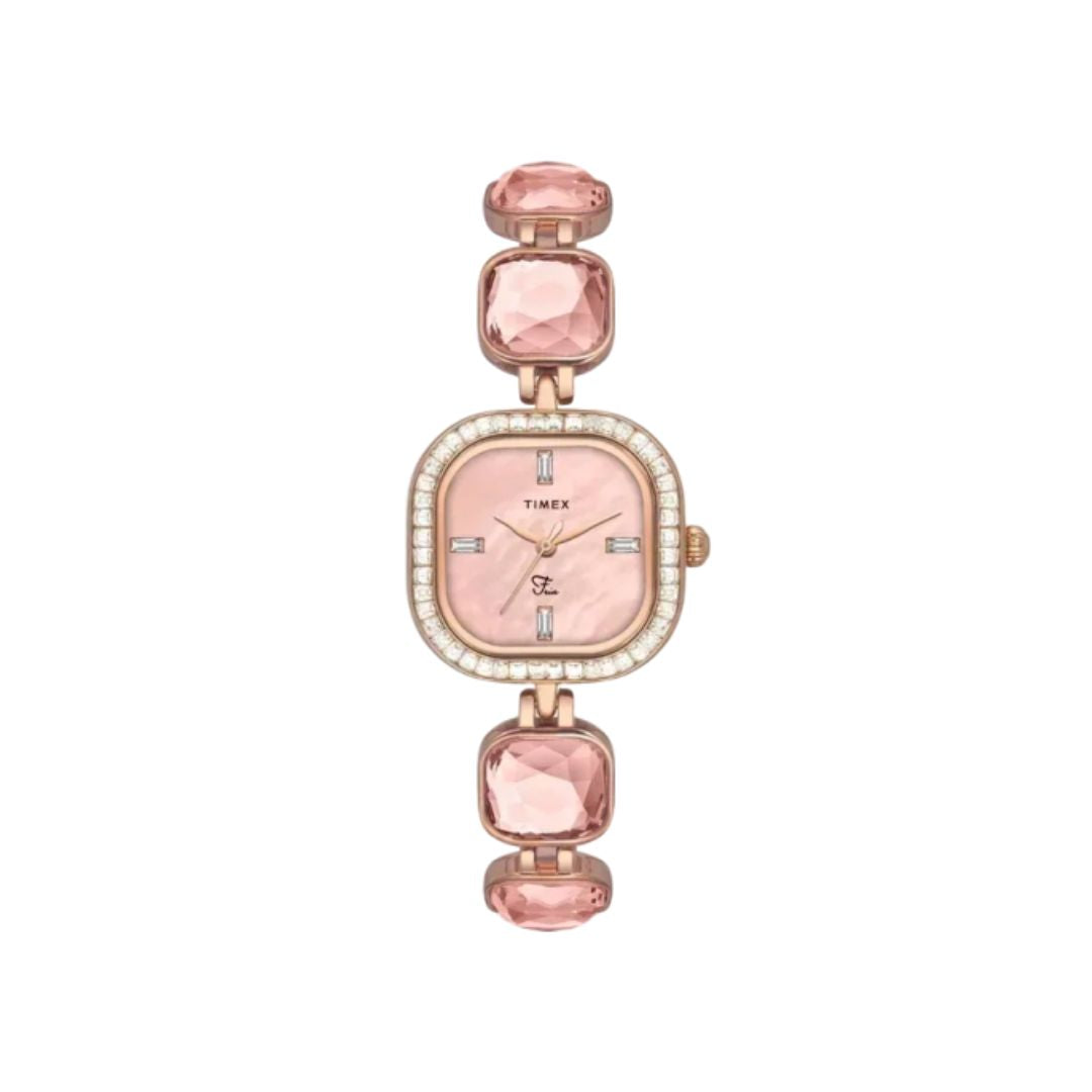 Timex TWEL17101 Fria Women Pink Square Analog Watch