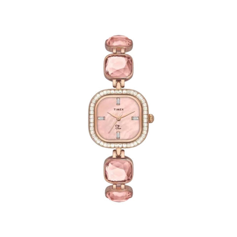 Timex TWEL17101 Fria Women Pink Square Analog Watch