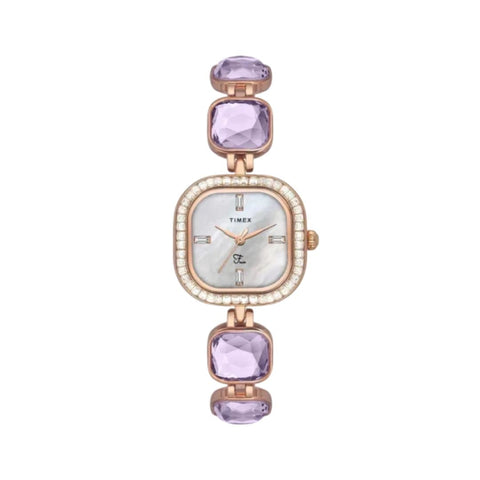 Timex TWEL17104 Fria Women Off White Square Analog Watch