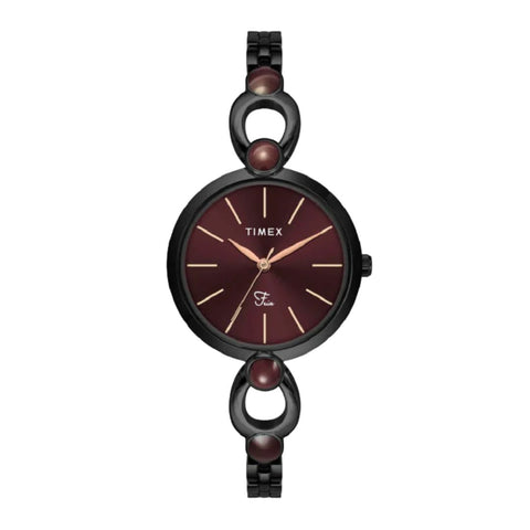 Timex TWEL18107 Fria Women Maroon Round Dial Analog Watch