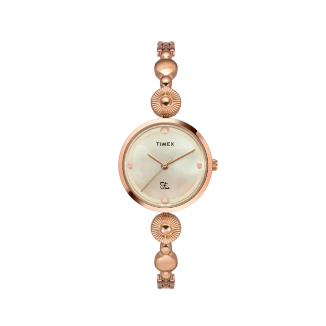 Timex TWEL18201 Fria Women Off White Round Analog Watch