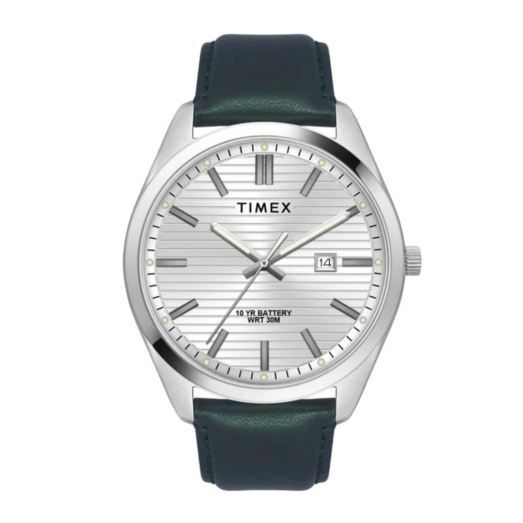 Timex TWTG10407 Men Analog Silver Round Brass Dial Watch