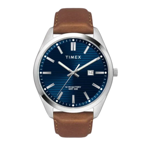 Timex TWTG10408 Men Analog Blue Round Brass Dial Watch